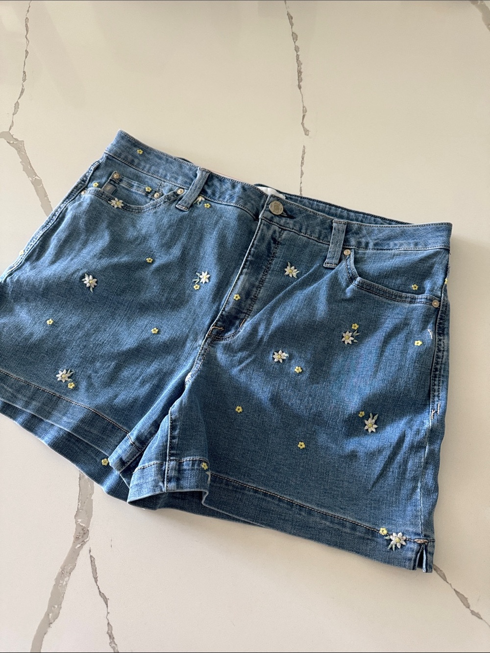 Seven7 Denim Daisy Embroidered Women's Shorts